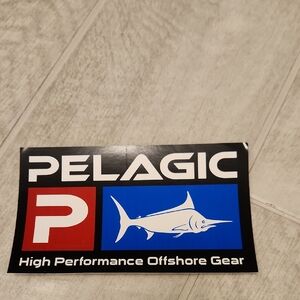 🐻 Pelagic Sticker with Red Block, Blue Marlin Panel and White Logo